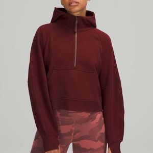Lululemon oversized half zip scuba merlot m/l